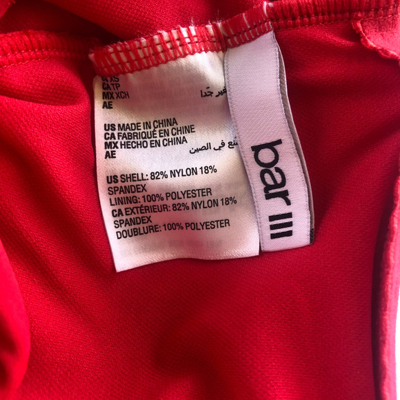 BAR III Retail $98 Paradise Red Plunging Cowlneck Tankini Hipsters XSmall - Picture 7 of 7